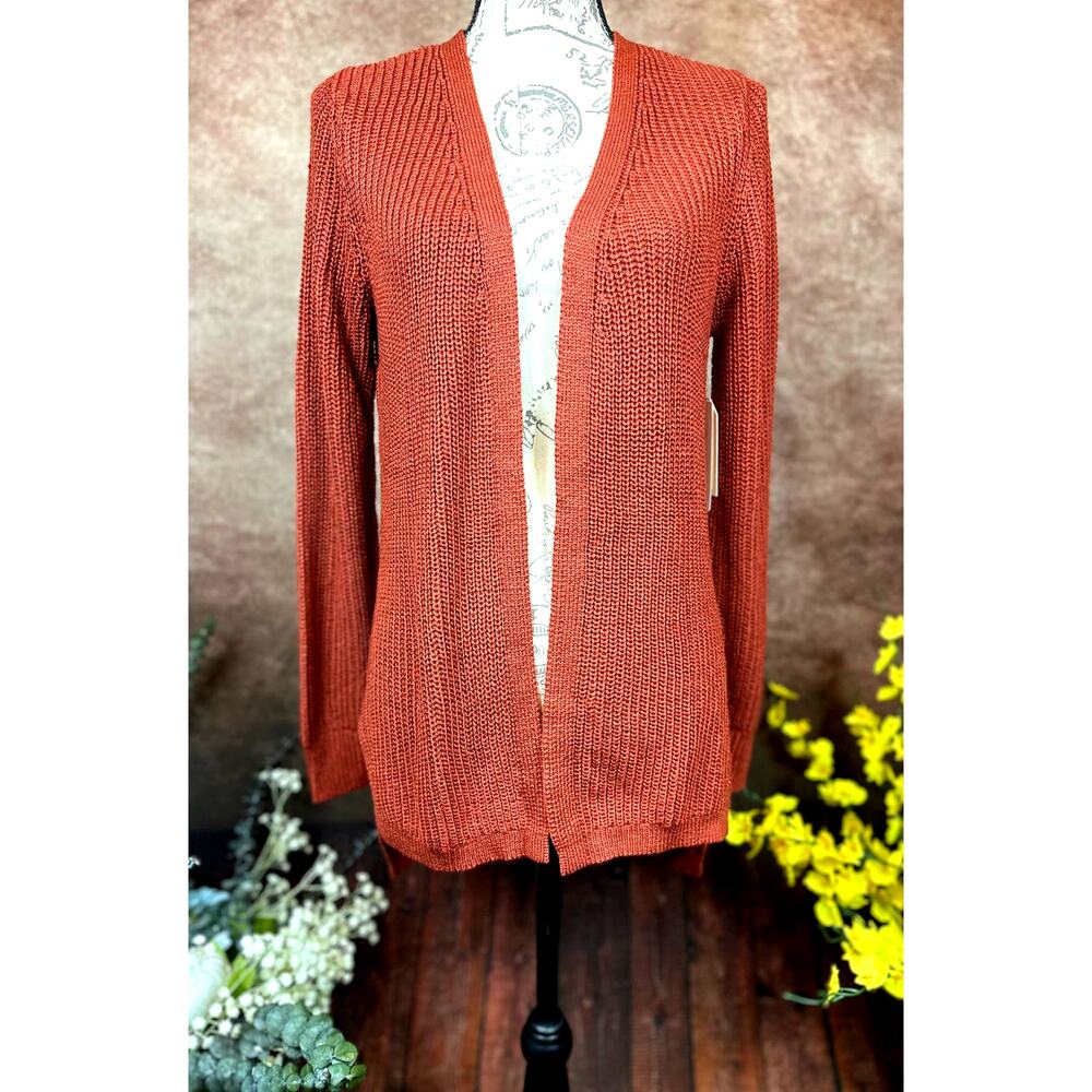 Pinque Jamelya Back Detail Cardigan Artisan Rust size M - Picture 6 of 14